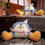 Fluffy Penguin Backrest Cushion Pillow Seat