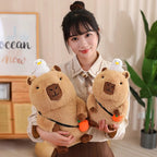 Fluffy Sleepy Capybara with Orange Plushie