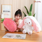 Fluffy Strawberry Carrot Bunny Zip Up Plushie