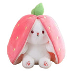Fluffy Strawberry Carrot Bunny Zip Up Plushie