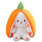 Fluffy Strawberry Carrot Bunny Zip Up Plushie