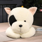 Giant Fluffy Spotty White Black Dog Plushie