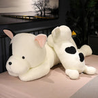Giant Fluffy Spotty White Black Dog Plushie