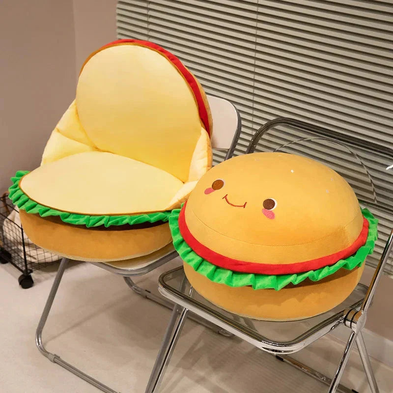 Happy Hamburger Pillow Plush