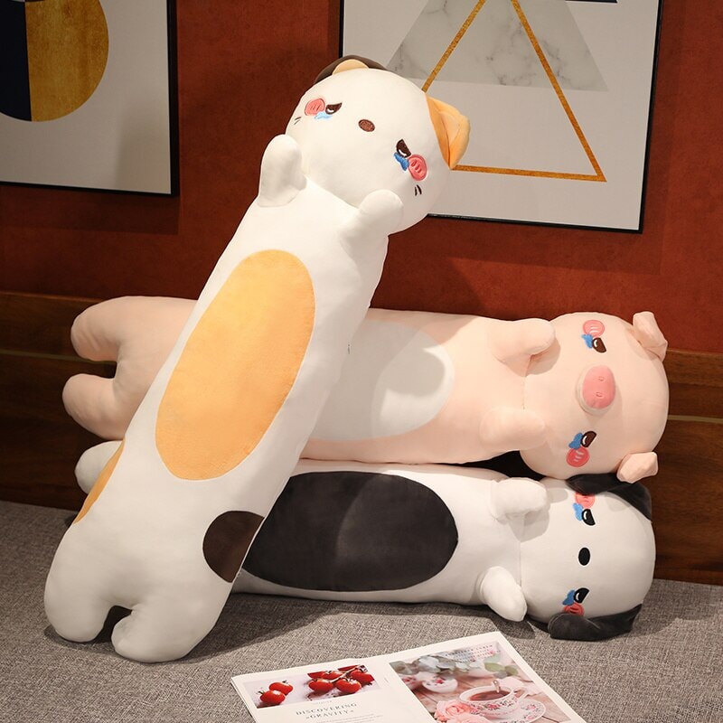 Kawaii 100cm Long Snuggly Dog Cat Pig Plushie Collection