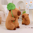 Kawaii Capybara Plushie Holding Leaf