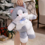 Kawaii Cat Plush Family with Collar