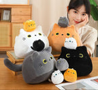 Kawaii Chunky Cat Plushies with Kittens