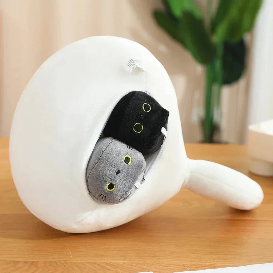 Kawaii Chunky Cat Plushies with Kittens