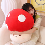 Kawaii Red Brown White Mushroom Plushie Family