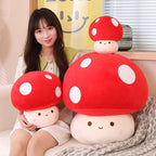 Kawaii Red Brown White Mushroom Plushie Family