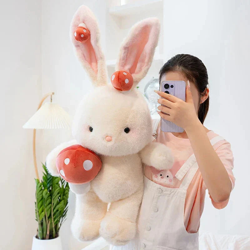 Kawaii White Bunny Mushroom Plushie