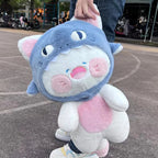 Kawaii White Cat Shark Hat Plushie