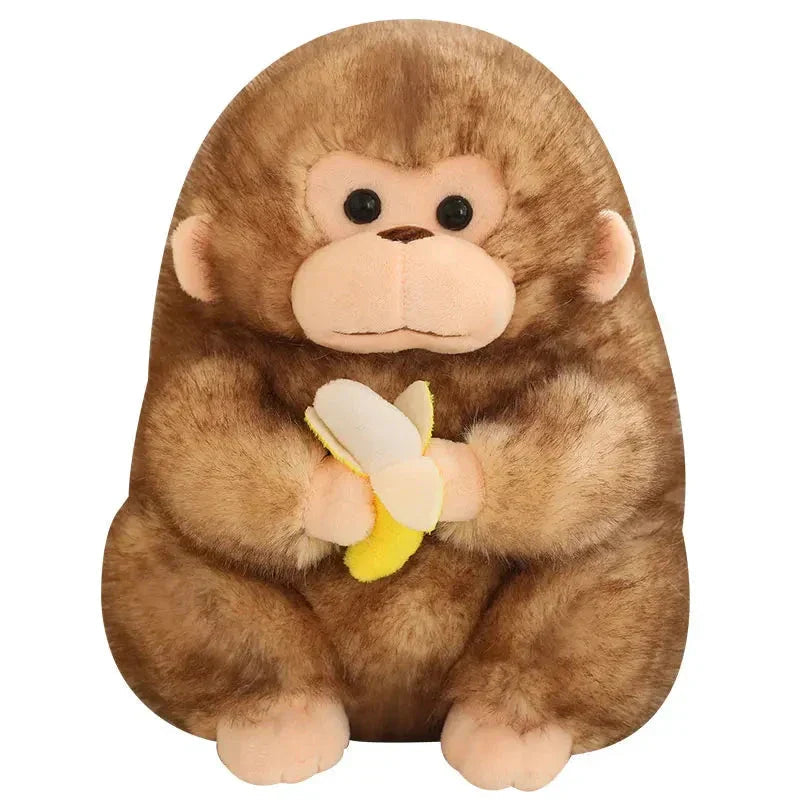 Kawaii Yellow Brown Chunky Monkey With Banana Plushie