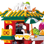 Lion Dance Street Truck Food Stall Micro Building Set