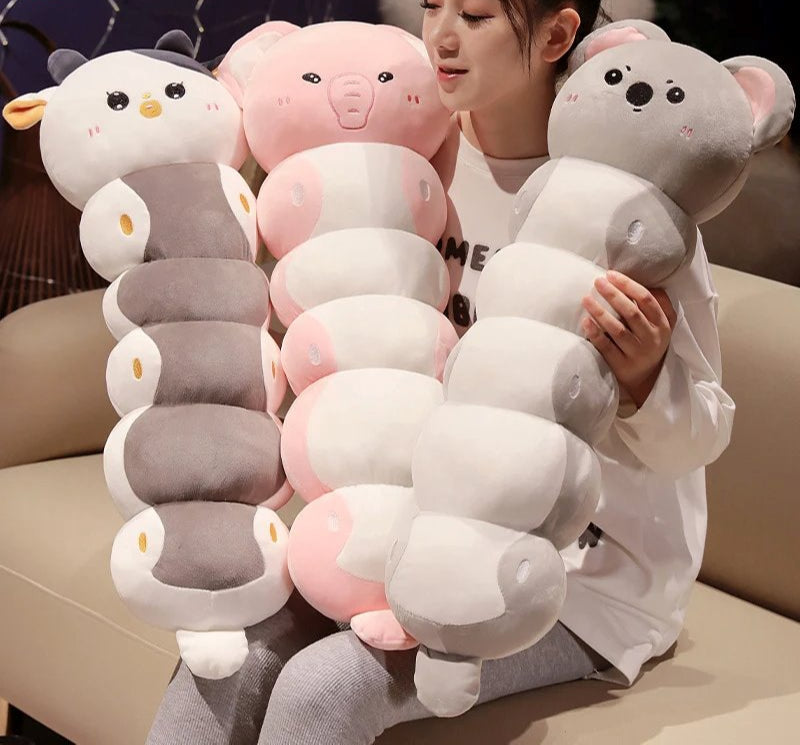 Long Caterpillar Cat Koala Elephant Plushie Collection