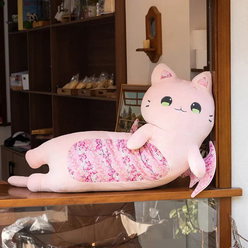 Long Snuggly Luna & Solis Sakura Cat Plushies