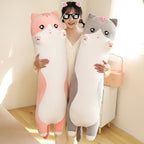 Long Snuggly Pink Gray Cat Plushies