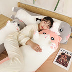 Long Snuggly Pink Gray Cat Plushies