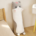 Long Snuggly Pink Gray Cat Plushies