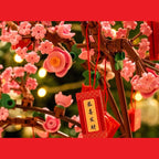Lucky Peach Blossom Vase Micro Building Blocks