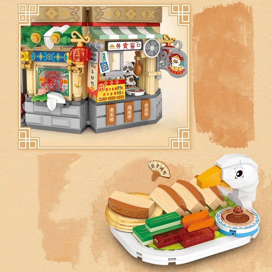 Mei Mei Panda Peking Duck Restaurant Micro Building Blocks With Lights
