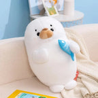 Mochi Seal Plushie with Fish