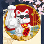 Muscle Lucky Cat & Kimono Outfit Nano Building Blocks