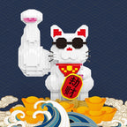 Muscle Lucky Cat & Kimono Outfit Nano Building Blocks