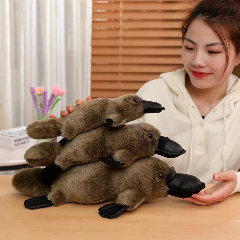 Pleep the Fluffy Brown & White Platypus Plush
