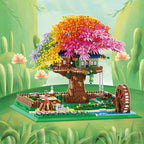 Rainbow Sakura Tree House Light Nano Building Blocks