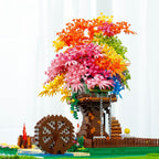 Rainbow Sakura Tree House Light Nano Building Blocks