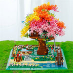 Rainbow Sakura Tree House Light Nano Building Blocks