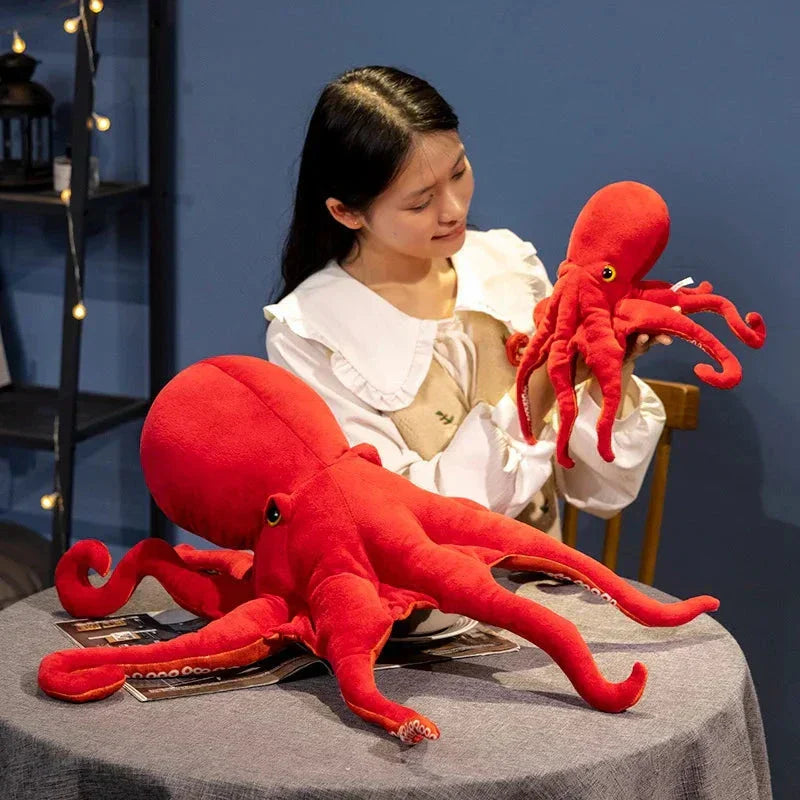 Red Life-like Octopus Plushie