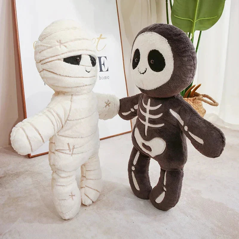 Scary Skeleton and Mummy Halloween Plushies