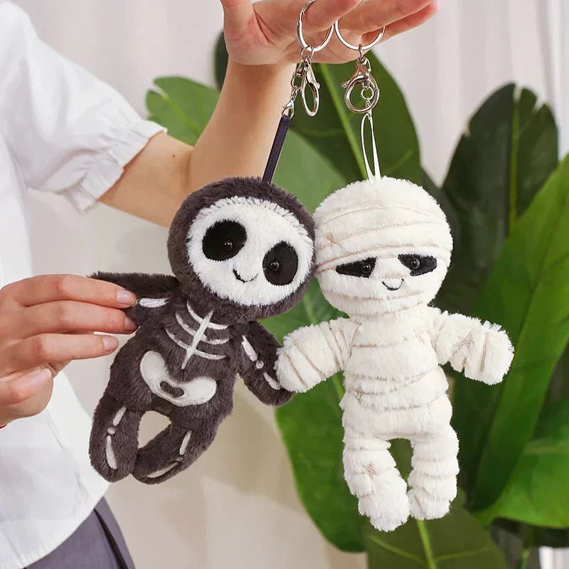 Scary Skeleton and Mummy Halloween Plushies