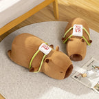Sleepy Capybara with Mahjong Backpack Plushie