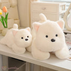 Snowy the White Maltese Plushie with Frog Hat