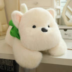 Snowy the White Maltese Plushie with Frog Hat