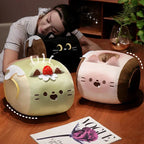 Soft Cat Swiss Roll Cake Handwarmer Plush with Blanket