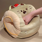 Soft Cat Swiss Roll Cake Handwarmer Plush with Blanket