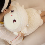 Sweet Fluffy Laying Lamb Snuggle Buddies