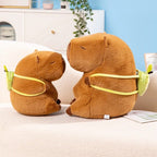 The Kawaii Capybara with Mini Avocado Backpack Plushie