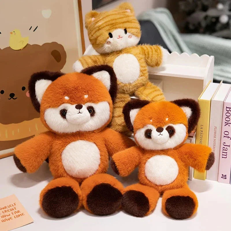 Tomo & Mikan the Cat & Red Panda Plush Buddies