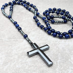Orion Spiritual Necklace with Tiger Eye & Lapis Lazuli – Men's Rosary