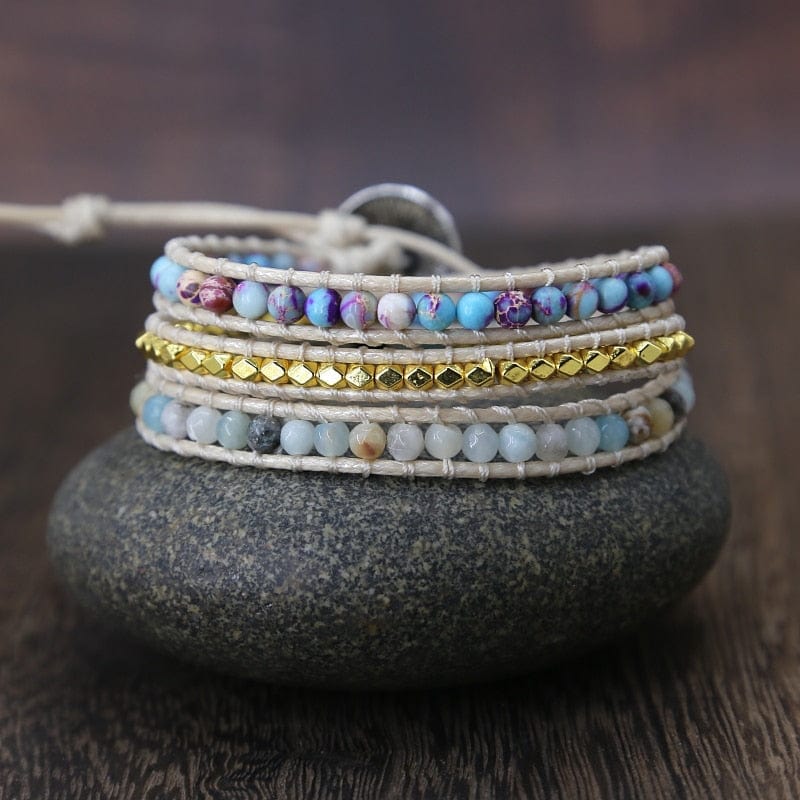 Seductive Amarilis Jasper Wrap Bracelet for Essential Energy