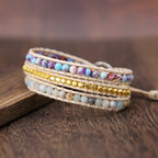 Seductive Amarilis Jasper Wrap Bracelet for Essential Energy