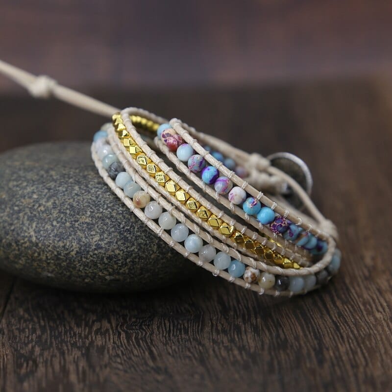 Seductive Amarilis Jasper Wrap Bracelet for Essential Energy