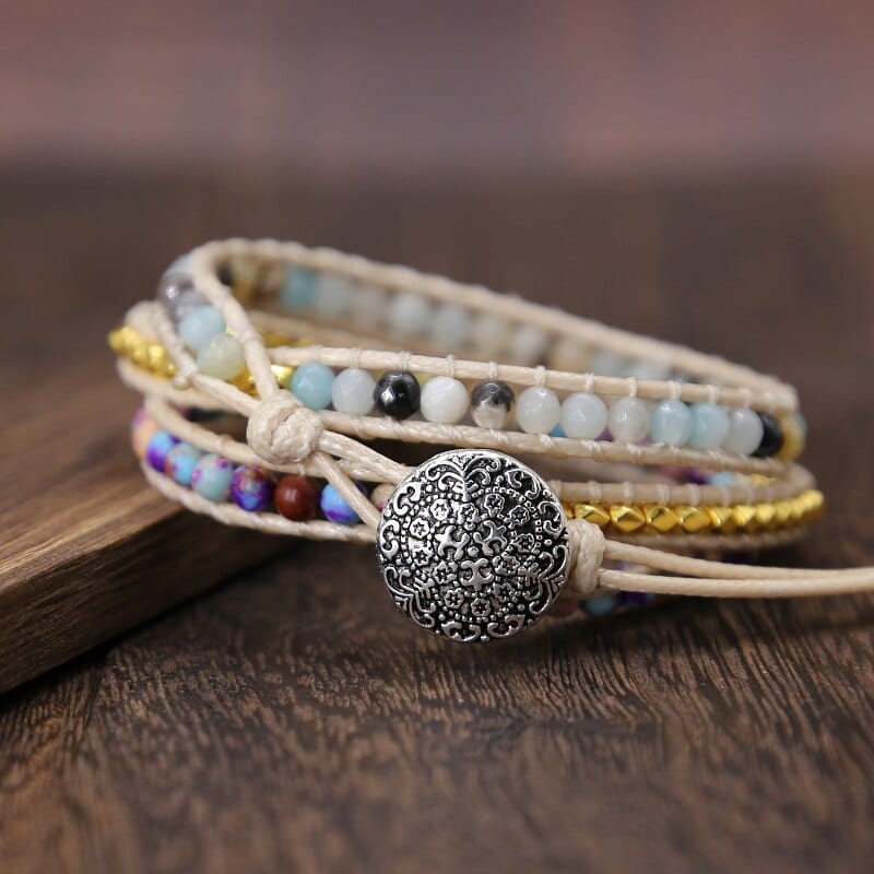 Seductive Amarilis Jasper Wrap Bracelet for Essential Energy