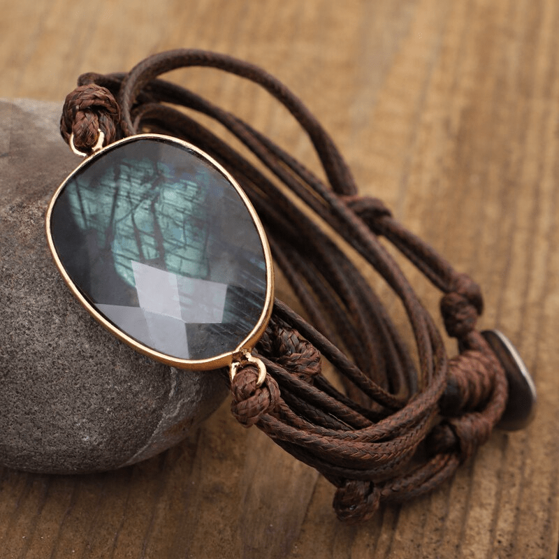 Labradorite Cord Bracelet - Lunaria Elegance